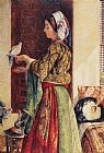 John Frederick Lewis Girl with Two Caged Doves painting
